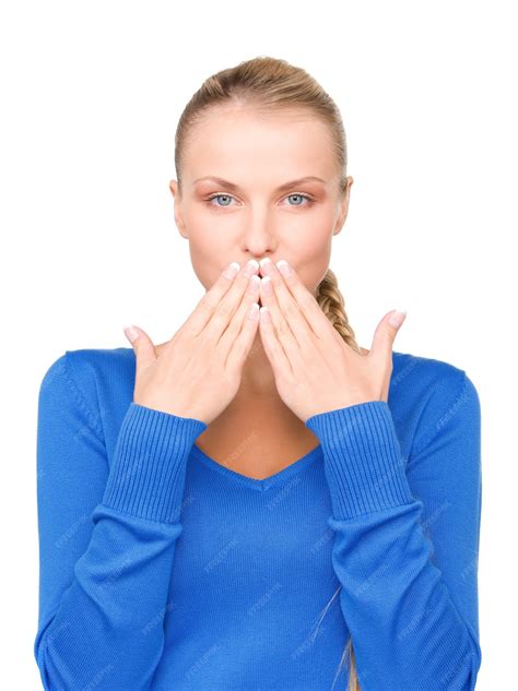 Premium Photo | Bright picture of teenage girl with hands over mouth