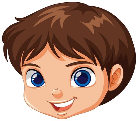 Premium Vector | Cute boy face smiling