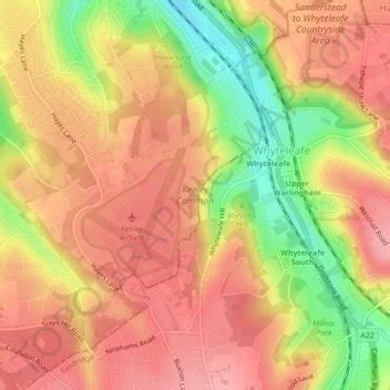 kenley common topographic map elevation terrain