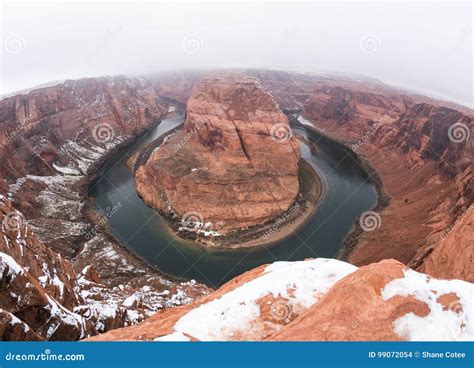 Horseshoe Bend in Winter stock photo. Image of landscape - 99072054