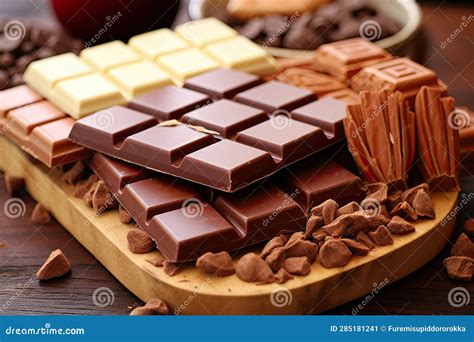 Various Chocolate Pralines and Chocolate Bar Stock Illustration ...