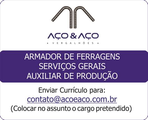 Vagas Para Armador De Ferragens - Jornal Meu Emprego - MS - Vaga - Aço & Aço - ARMADOR DE FERRAGENS ...