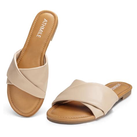 ATHMILE Sandals Women Dressy Summer Flat Comfortable Fashion Beach Cute
