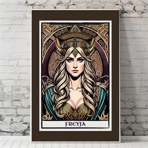 Norse Goddess Freyja Art Poster Print Viking Shieldmaiden - Etsy
