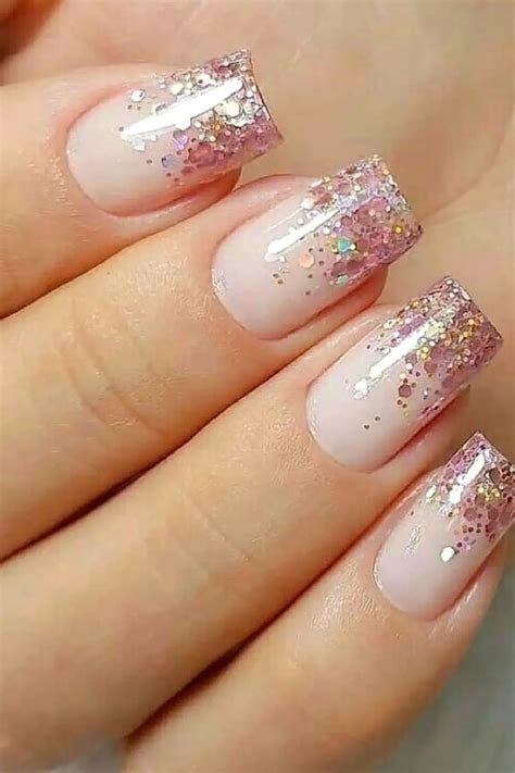 Unha Com Glitter Na Ponta
