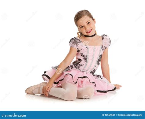 dancer cute ballet dancer sits   floor stock image image