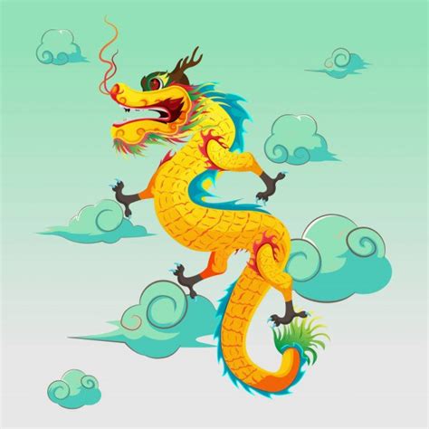 Chinese dragon flying in the sky — Stock Vector © ensiferum #2133844