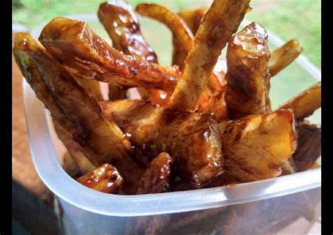 resep pisang goroho goreng garo gula stik pisang gula merah oleh