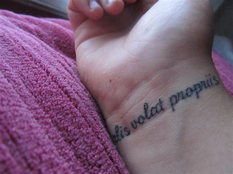 my tattoo :) alis volat propriis meaning "she flies with her own wings