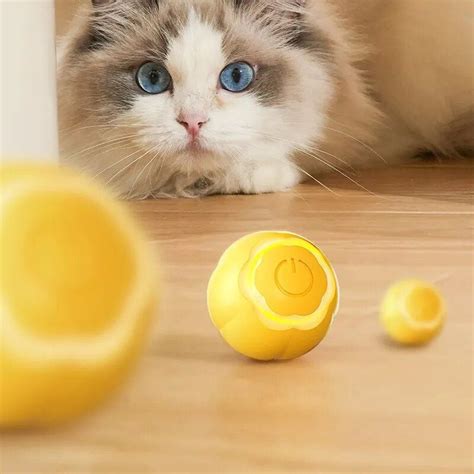 interactive led cat toy ball smart automatic rolling pet play ball