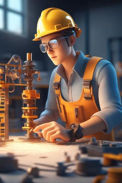 cartoon illustration   engineer  engineering background