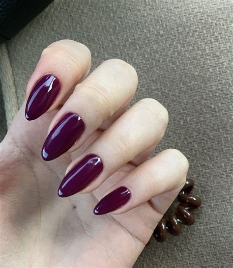 Dark Purple Nails, Plum Nails, Purple Acrylic Nails, Almond Acrylic ...