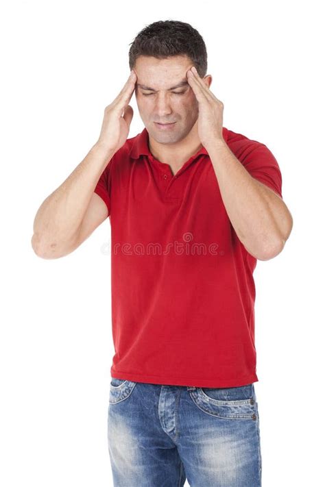 Man with a headache stock image. Image of hand, frustration - 16549125