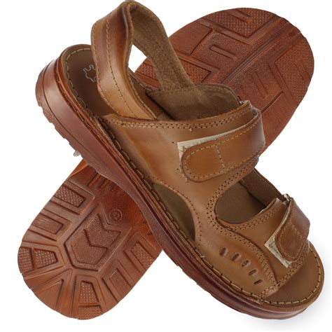 Revin filsko® Herren Leder Sandalen mit Klett | HausSchuhe-Design