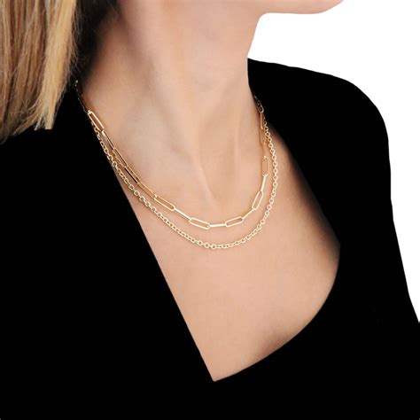 Collier Double Chaine Or