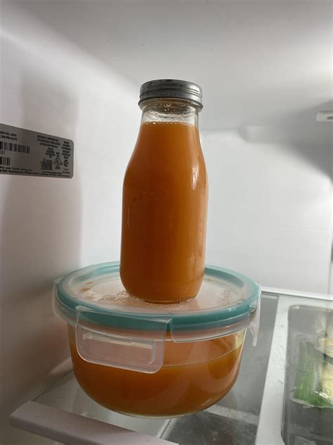 My first juice: carrots, lemon, apples ginger, turmeric, black pepper