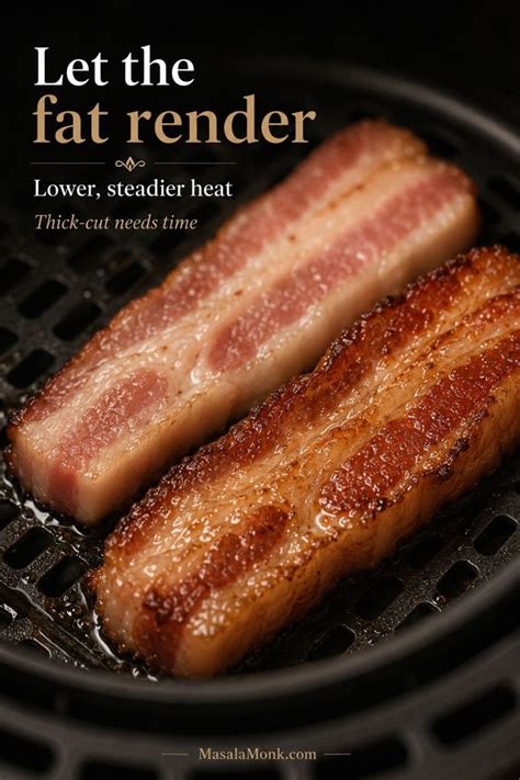 air fryer bacon recipe crispy easy time temp chart masala monk