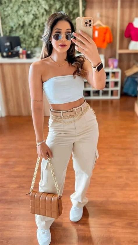Look Com Calça Cargo Bege - look calça cargo bege | Looks estilosos, Looks, Anitta looks