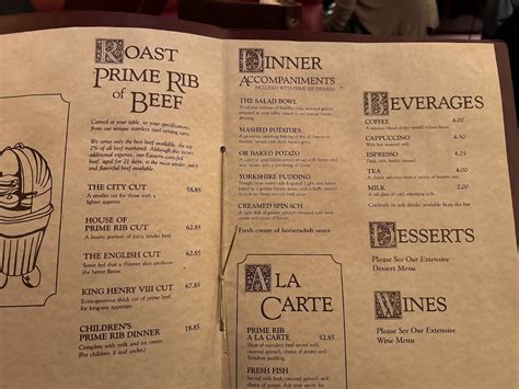 house  prime rib menu