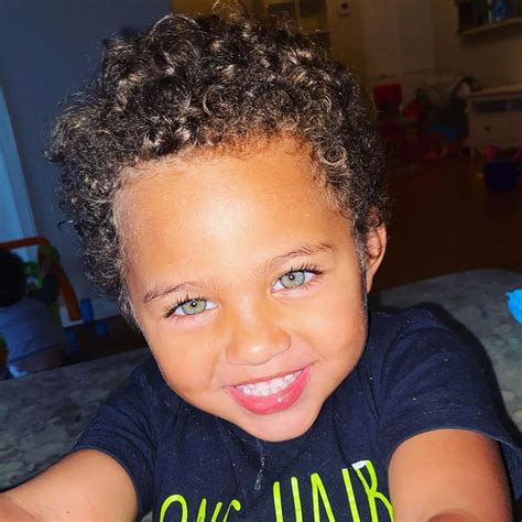 mixed baby boy  green eyes