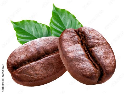 Roasted coffee beans isolated on white background PNG file. ภาพถ่าย ...