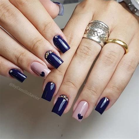Unhas Decoradas Azul Marinho - Unhas De Gel Decoradas Azul Marinho - Unhas De Decoradas