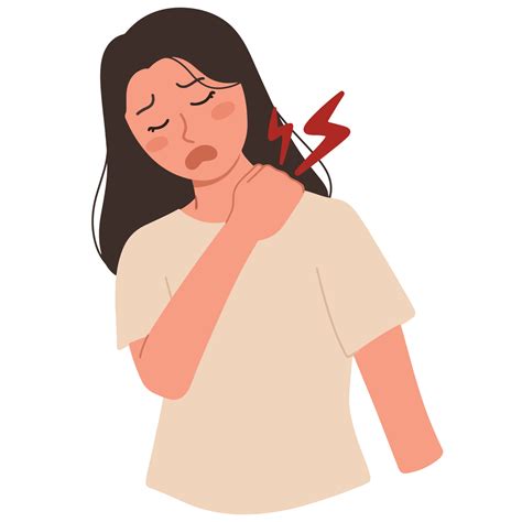 woman having a neck and shoulder pain illustration 23169019 Vector Art ...