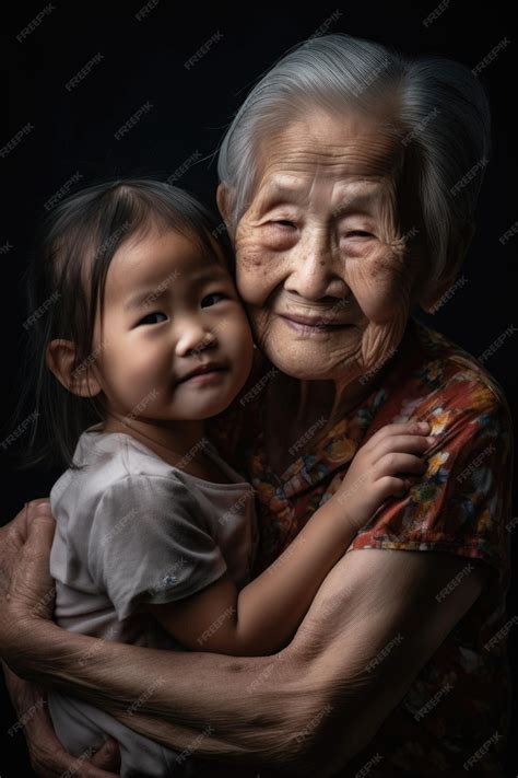 Premium AI Image | Grandma child and portrait hug with love and bonding