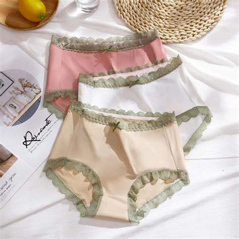 New women's Ice Silk Panties Sexy Lace Panties Plus Size Fashion