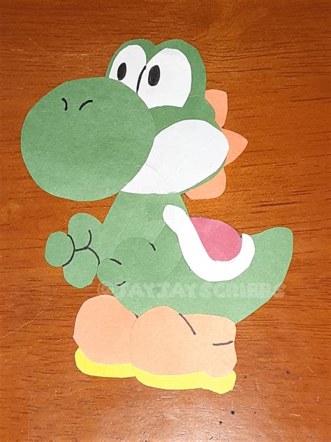 pmcs yoshi   construction paper  arthropodjay  deviantart