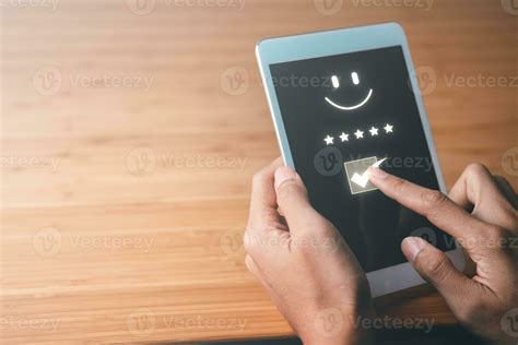 Business man point five stars survey rating icon for customer