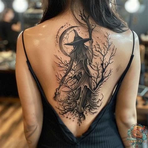 elegant witch tattoos designs symbolism  stunning tattoo ideas