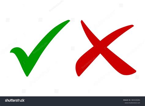 thousand green check mark red cross mark icon royalty  images