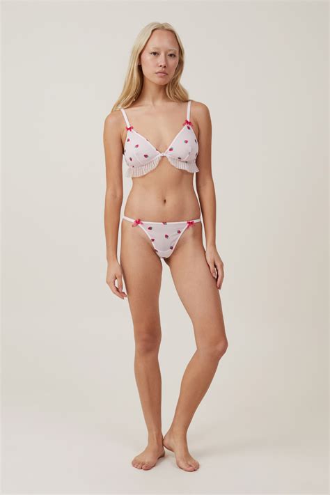 Sasha Flocking Mesh Tanga G String Brief