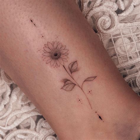 small sunflower tattoo 9