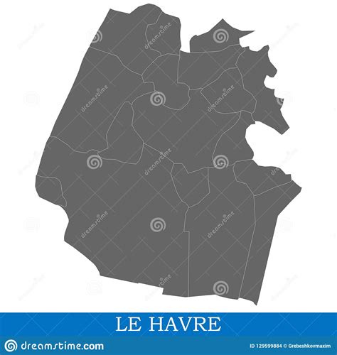 Le Havre City French Republic, France Map Vector Illustration, Scribble