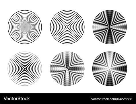 circular concentric circles set radial royalty  vector