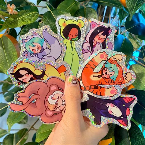 Chibi Original Characters Bundle - Glitter Holographic Stickers