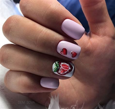 Маникюр с клубникой: 30+ нескучных и сладких идей