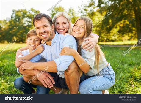 happy parents  children harmonious family stock photo