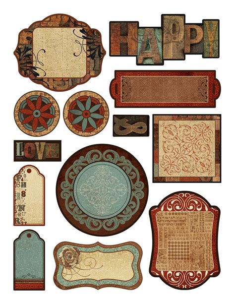 vintage scrapbook stickers printable