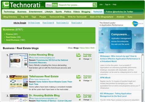 technorati noticed  tallahassee real estate blog