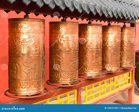 Buddhist Drums In A Ladakh Monastery In India. Royalty-Free Stock ...