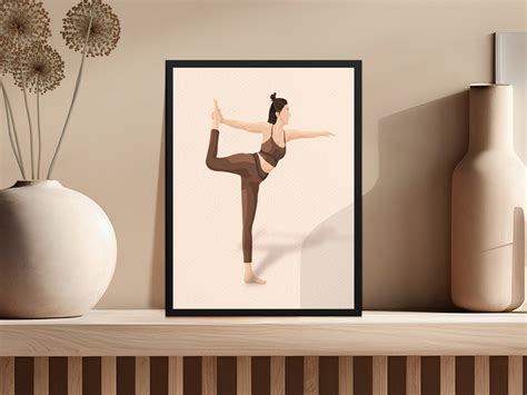 lark manor serene yoga pose illustration minimalist art framed poster