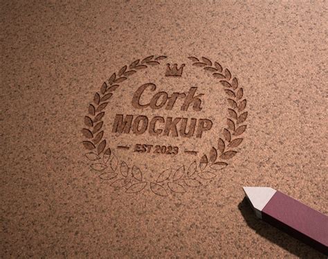 premium psd cork logo mockup