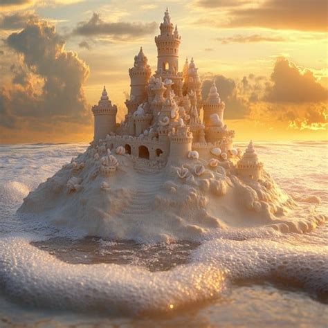 mystical beach castle image castle beach sunset