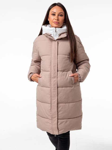 Куртка демисезонная длинная с капюшоном женская Icon ID7822darkbeige M ...