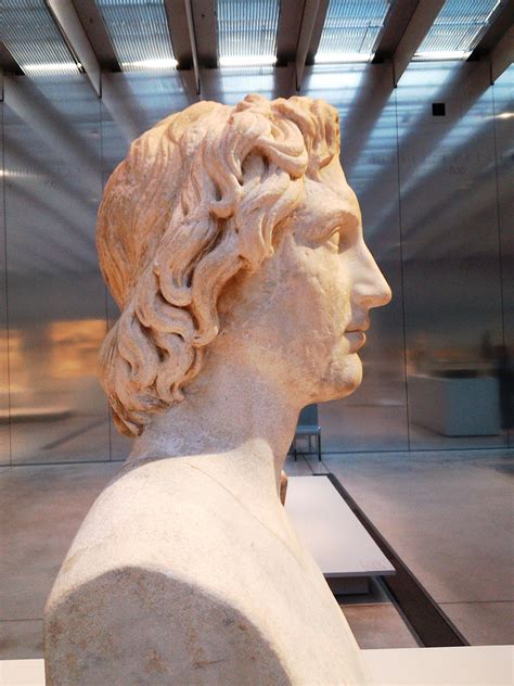 Marble head of Alexander, copy from 130 AD of an original Lysippos ...