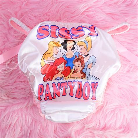 Sissy Satin Panties for MEN - Printed Panty - Humiliation princess text