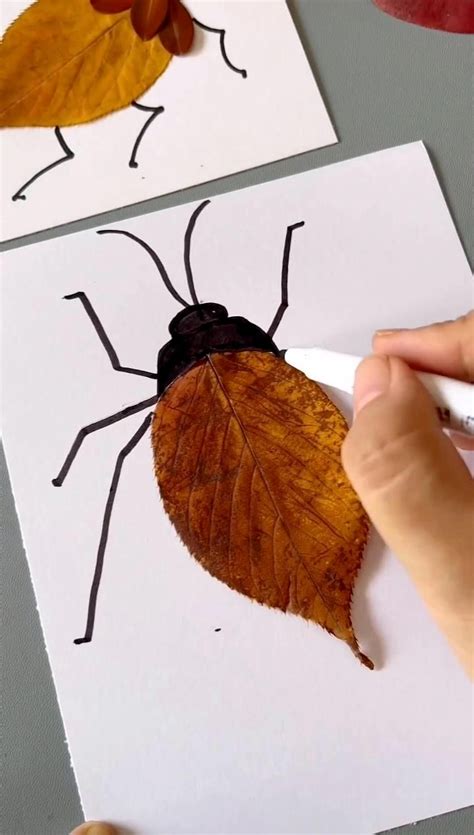 Create Cute Leaf Bug Art with Simple Materials | Summer crafts for kids